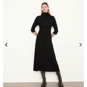 Vince Elbow Sleeve Turtleneck Dress